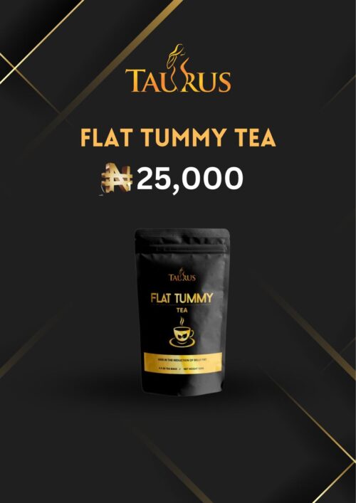 Taurus Flat Tummy Tea – natural herbal detox tea for belly fat reduction, metabolism boost, and digestion support