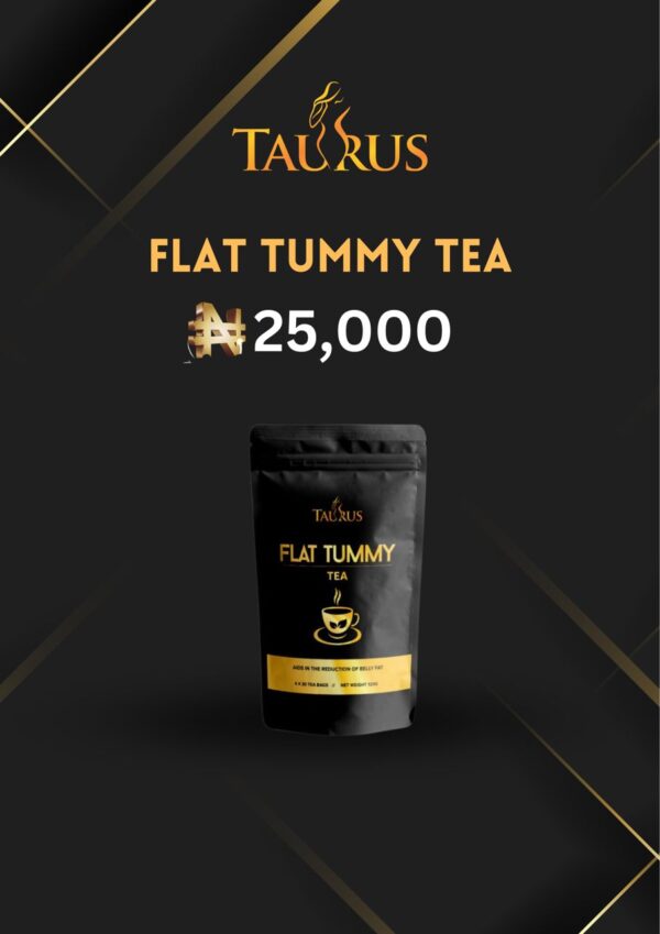 Taurus Flat Tummy Tea – natural herbal detox tea for belly fat reduction, metabolism boost, and digestion support